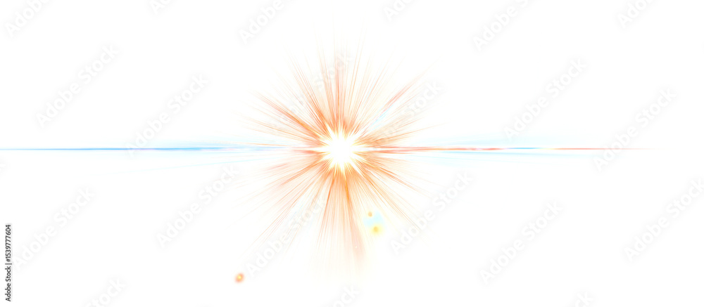Fototapeta premium Glow isolated white transparent light effect, sun light with lens flare effect. Sun flush, Overlays, light, Sun, sunrays, transitions, lens flare, light leaks and glare in PNG format. PNG sunlight fla