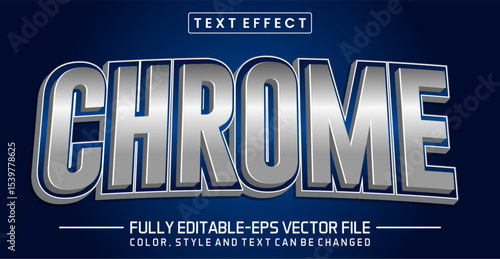 Chrome font Text effect editable