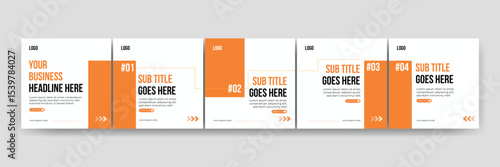 Set of LinkedIn carousel post, social media Instagram carousel post, modern and editable business carousel template design