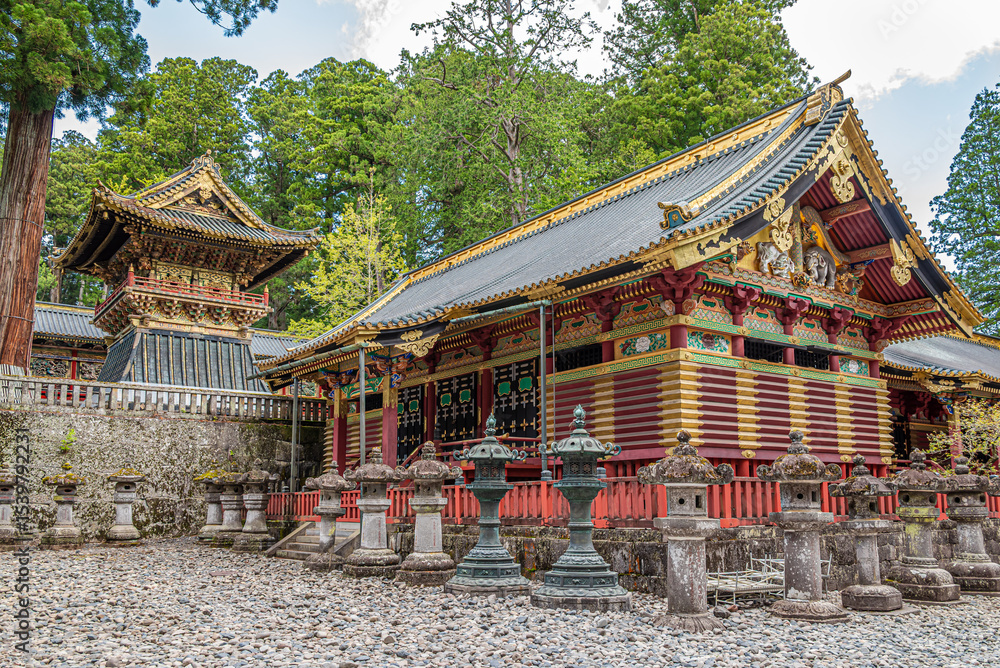 Naklejka premium View at the Shinto Temple Sanjinko in Nikko - Japan