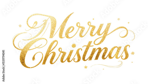 Sparkling Gold Merry Christmas Greeting  Festive Holiday Design