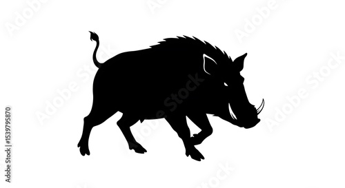 vector art line of angry wild boar brave and muscle suitable for mockup and logo product of team isolated white background