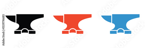 Colorful anvil vector icons