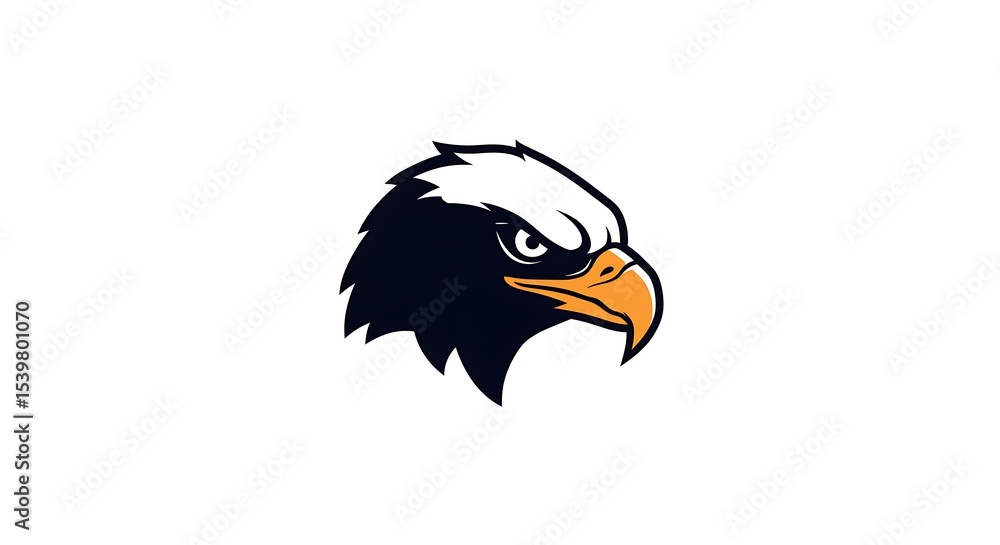 Fototapeta premium vector art line of angry wild eagle face brave and muscle suitable for mockup and logo product of team isolated white background