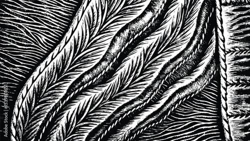 Embossed Leather Grain Texture Close Up Black White Pattern