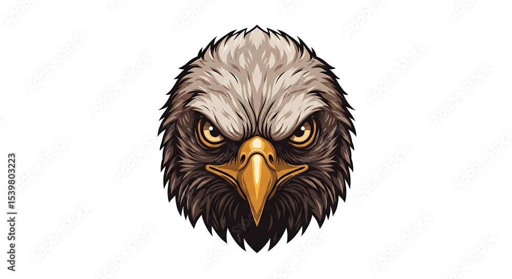 Fototapeta premium vector art line of angry wild eagle face brave and muscle suitable for mockup and logo product of team isolated white background