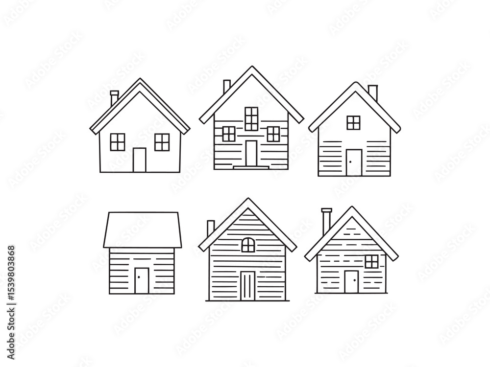Fototapeta premium Elegant outline of a charming miniature cottage