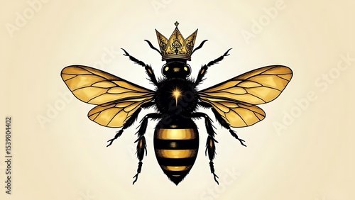 Regal Honeybee: A Crowned Insect