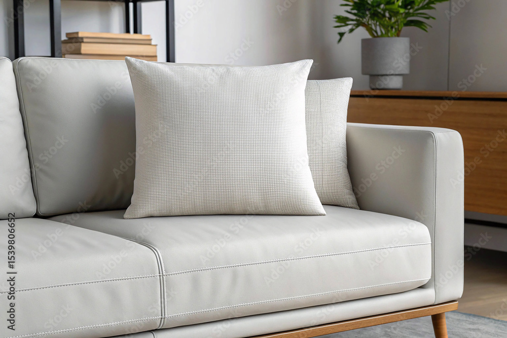 Fototapeta premium Blank Pillow Mockup Sofa Interior Design