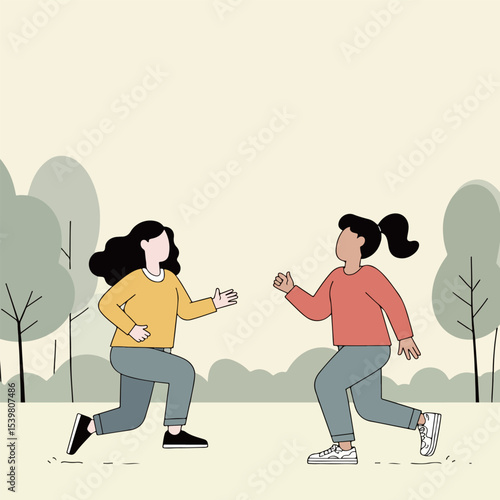 Two Women Jogging in the Park