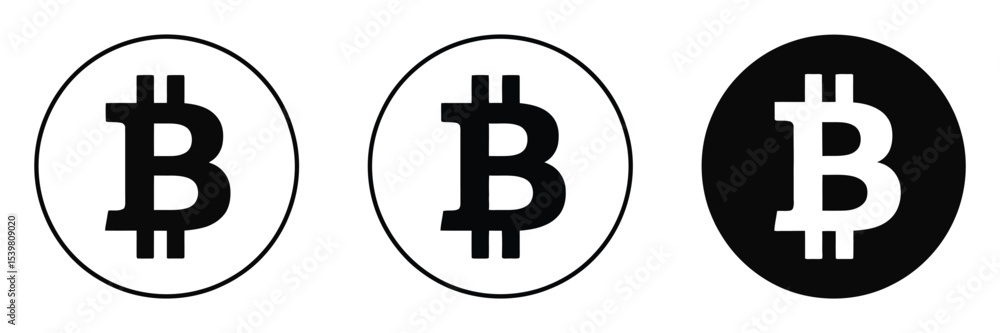 Digital bitcoin cryptocurrency symbol icon in circular vector style
Digital bitcoin cryptocurrency symbol icon in circular vector style