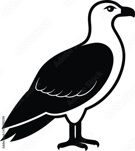 White Bellied Sea Eagle silhouette vector art illustration