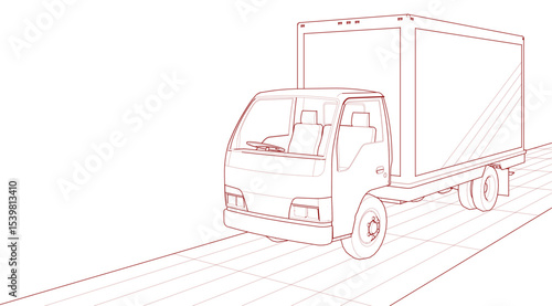 car for transporting goods 3d illustration