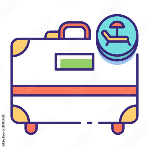 This Suitcase icon is suitable for Travel and Tourism, etc