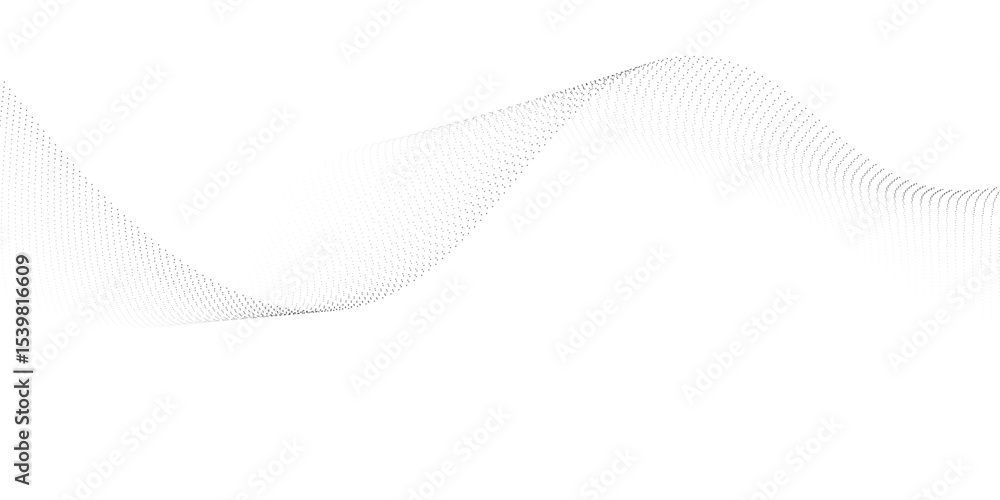 Dotted wave line background. Black halftone undulate pattern. Abstract particle flow wave wallpaper. Curved dashed gradient net design element for poser, banner, presentation, booklet, flyer. eps10 Dotted wave line background. Black halftone undulate pattern. Abstract particle flow wave wallpaper. Curved dashed gradient net design element for poser, banner, presentation, booklet, flyer. eps10