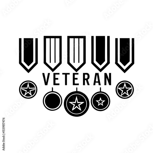 military medals arranged in a circular pattern