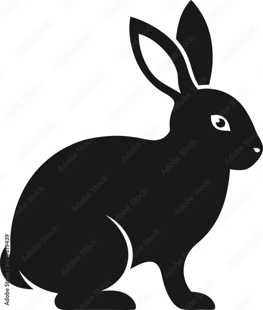 Obraz premium black and white rabbit