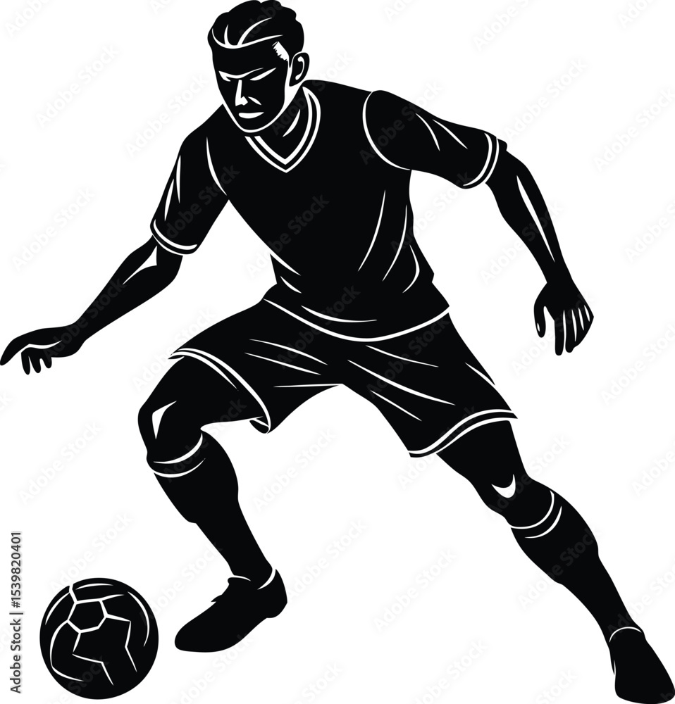 Naklejka premium football player silhouette