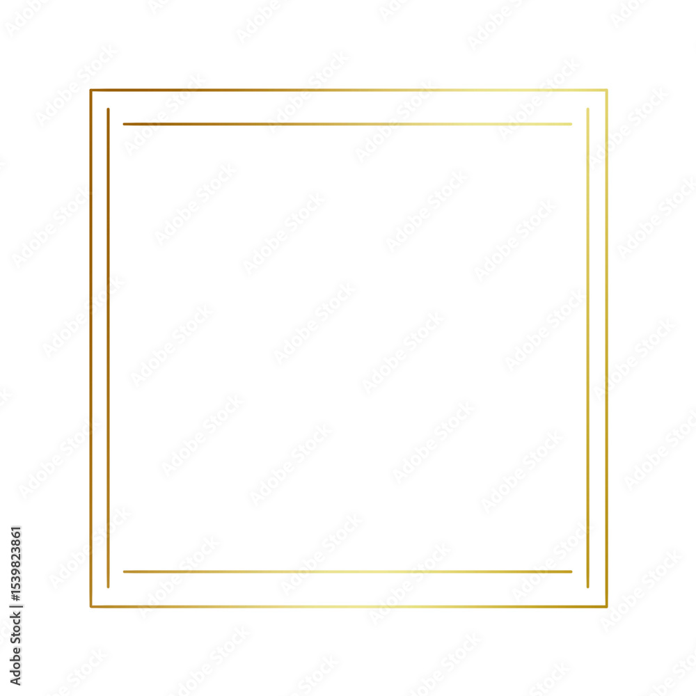 Gold gradient thin line square frame element.. Gold gradient thin line square frame element..