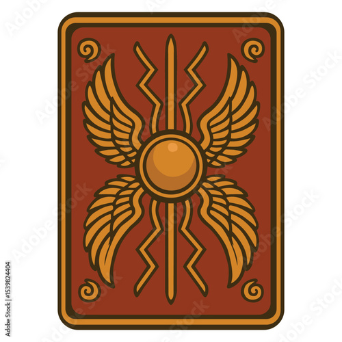 Intricate Roman Legion Shield vector logo Illustration