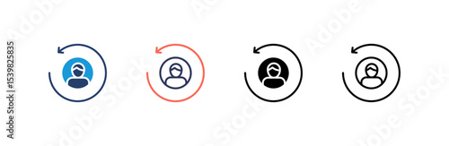 Returning Visitor  icon set multiple style collection