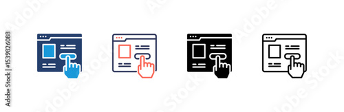 Subscription icon set multiple style collection