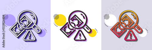 Fraud line icon. Halftone dotted pattern. Gradient icon with grain shadow. Money crime sign. Accounting offense symbol. Line fraud icon. Various designs. Vector