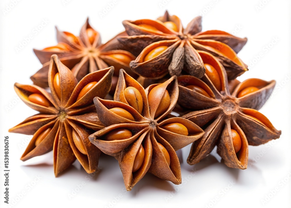 Aromatic Star Anise Spice Close-up of Dried Star Anise Pods Aromatic Star Anise Spice Close-up of Dried Star Anise Pods