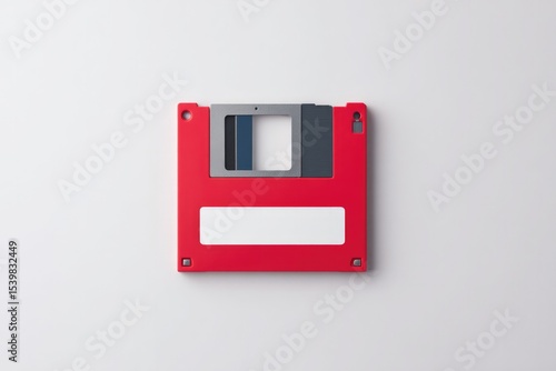 Plakat floppy disk isolated on white background minimalistic design with ample copy space surrounding object