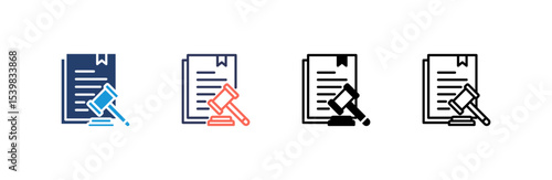 Legal System icon set multiple style collection