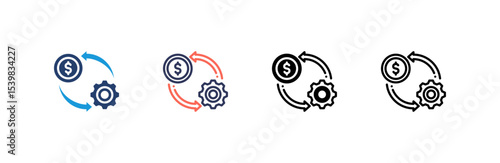 System icon set multiple style collection