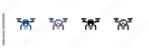 Smart Drone icon set multiple style collection