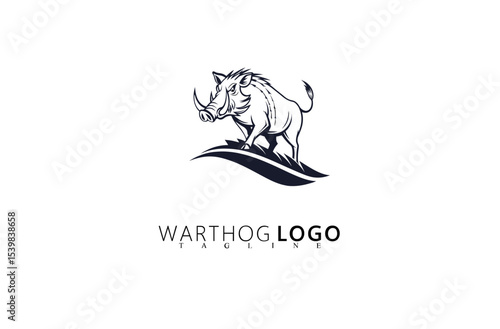 Creative Warthog Logo Design With Wild Boar Emblem. Perfect for Nature Branding, Safari Gear, Hunting Accessories, and Adventure Business Identity That Embraces Bold Wildlife Themes.


