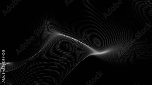 Abstract Gray Waves on Black Background Motion Graphic Design Element