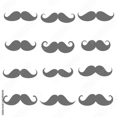 hipster mustache set