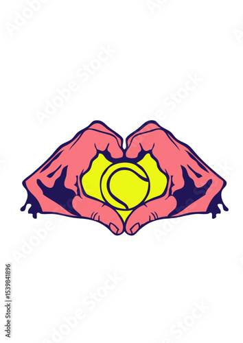 tennis coeur love main forme doigt