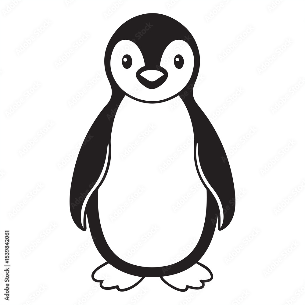 Fototapeta premium penguin silhouette vector illustration logo sticker