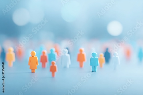 minimalistic portrait of diverse group of people with blurred background ideal for conveying and inclusivity showcasing