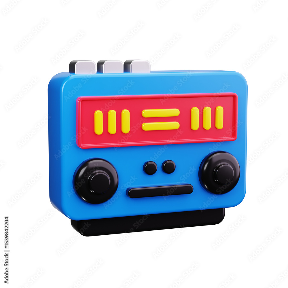 Fototapeta premium radio 3d render icons