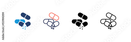 Capsule icon set multiple style collection