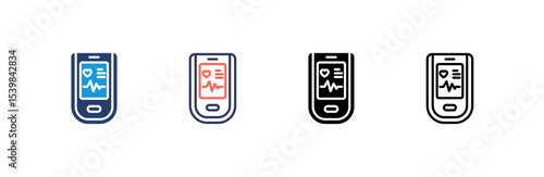 Oximeter icon set multiple style collection