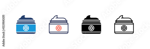 Ointment icon set multiple style collection