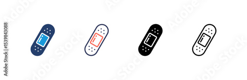 Band Aid icon set multiple style collection