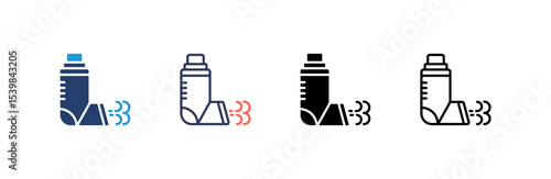 Inhaler icon set multiple style collection