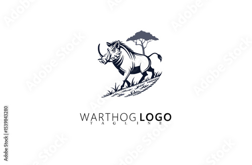Boar-Head Warthog Logo Design for Strong Brand Identity. Perfect for Hunting Brands, Safari Tour Logos, Outdoor Equipment, and Wildlife Preservation Organizations With Bold Logo Aesthetics.

