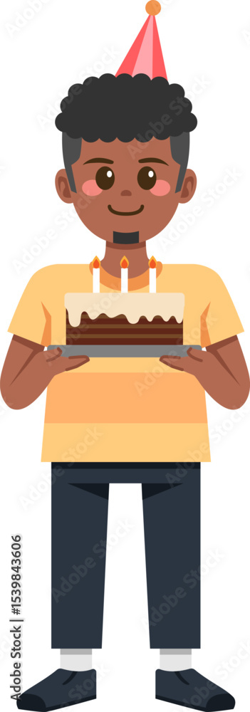 Naklejka premium Birthday Cartoon Character