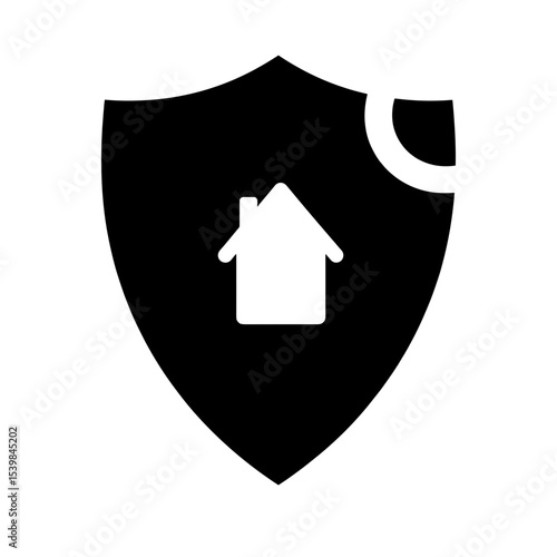 Shield with house icon for data protection and security, risk management