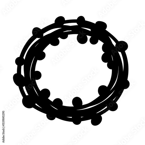 Silhouette of wire bracelet with eco-charms, simplicity and motion jewelry design