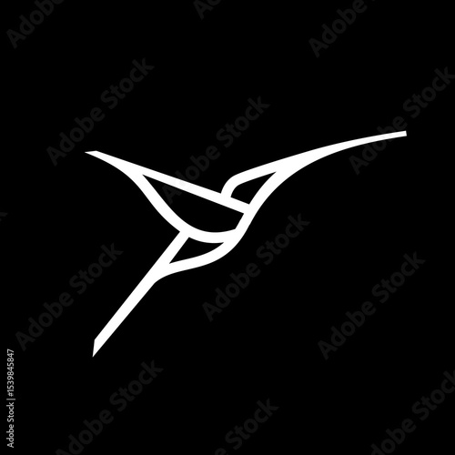 hummingbird colibri bird logo icon line abstract outline monoline vector illustration. abstract nectar bird logo