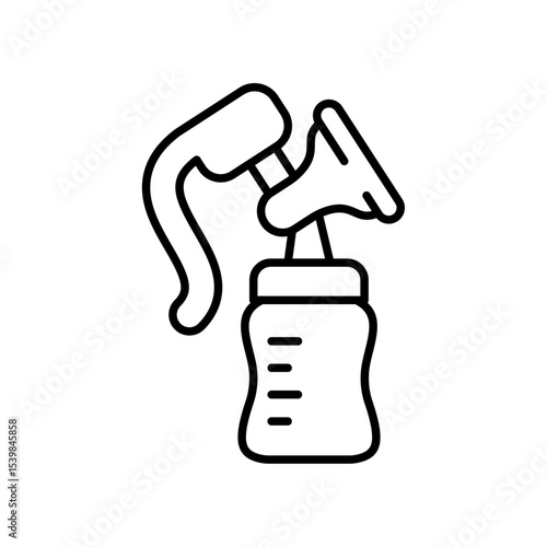Vector line icon related to breast pump. Perfect Line. Editable Stroke.